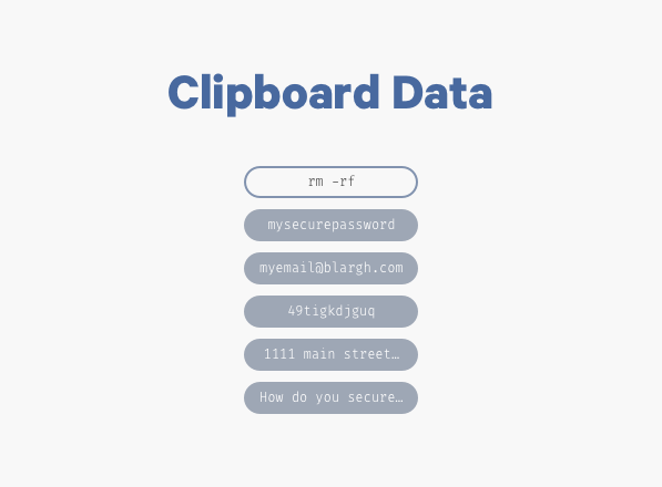 Clipboard visualization as a data buffer
