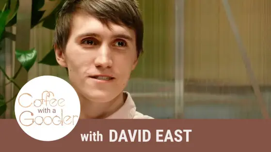David East in a YouTube Thumnail for Coffee with a Googler."