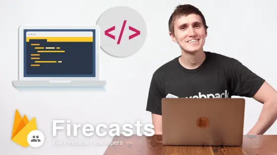 David East a YouTube thumbnail with a title of "Firebase JavaScript Modules"