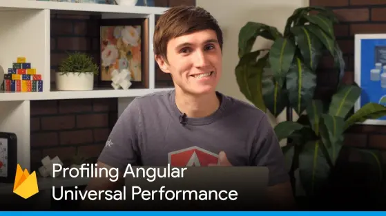 David East a YouTube thumbnail with a title of "Profling Angular Universal"