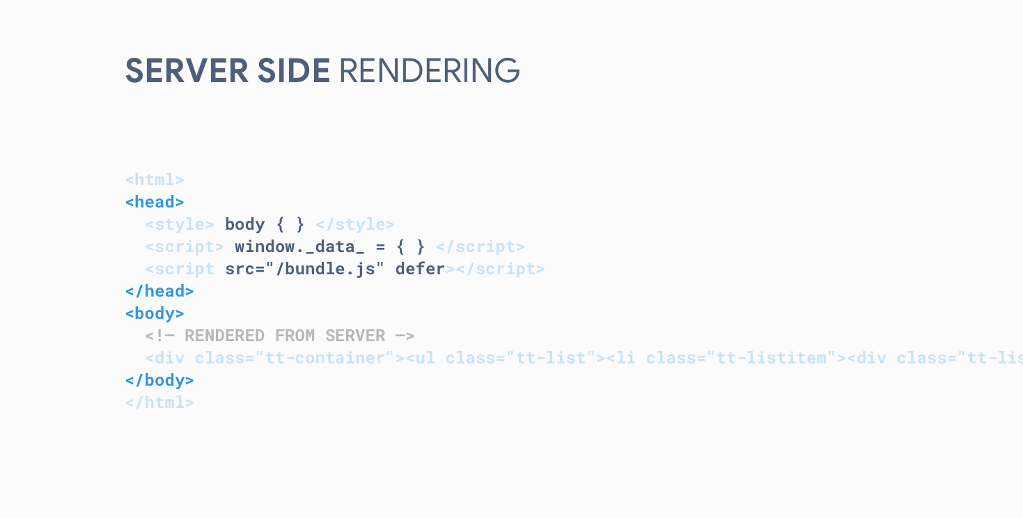 Server side rendering code