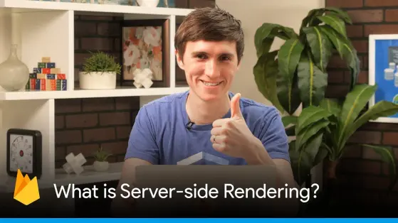 David East on in a YouTube thumbnail with a title of "What is Server-side rendering?"
